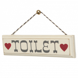 Rustic Wooden Toilet Sign