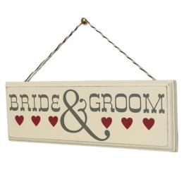 Romantic Wooden Sign Bride & Groom