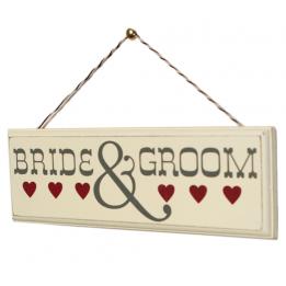 Romantic Wooden Sign Bride & Groom