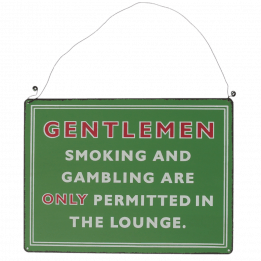 Metal Sign Gentlemen Smoking Lounge