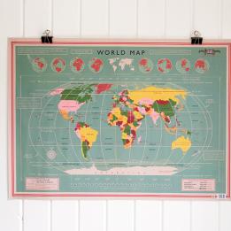 World Map Wrapping Paper (5 Sheets)