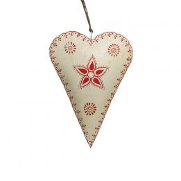 Medium Cream Rustic Flower Heart