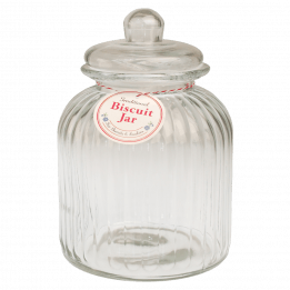 Ridged Glass Biscuit Jar