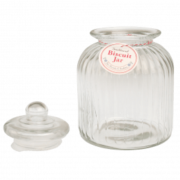 Ridged Glass Biscuit Jar