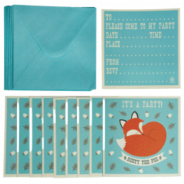 Set 10 Rusty Fox Party Invites