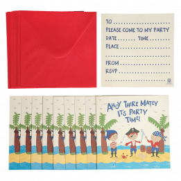 Set 10 Pirate Fun Party Invites