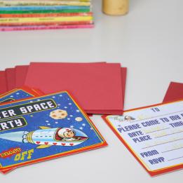 Set Of 10 Spaceboy Party Invites