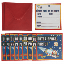 Set Of 10 Spaceboy Party Invites