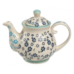 Stoneware Teapot Blue Jasmine
