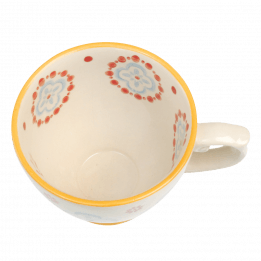 Stoneware Tea Cup Cinnamon Flower