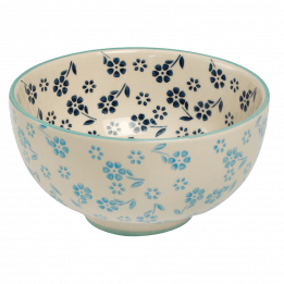 Stoneware Salad Bowl Blue Jasmine