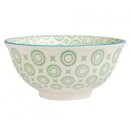 Large Japanese Bowl Green Circles