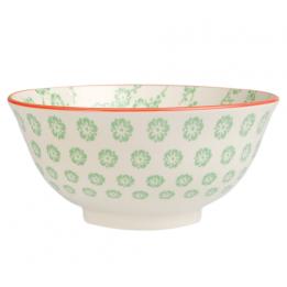 Large Japanese Bowl Green Blossoms