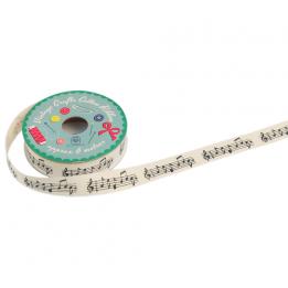 Vintage Crafts Cotton Ribbon Musical Notes
