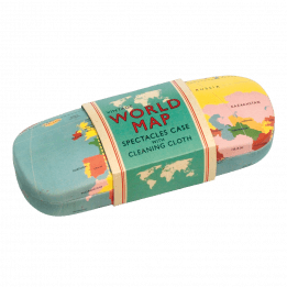 World Map Glasses Case & Cleaning Cloth