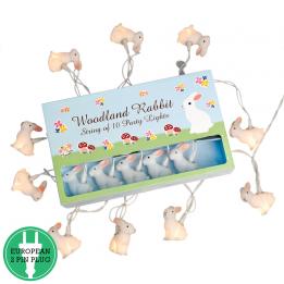 Woodland Rabbit Lights With Eu 2 Pin Plug