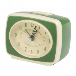 Retro Tv Style Green Alarm Clock