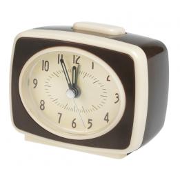 Retro Tv Style Brown Alarm Clock