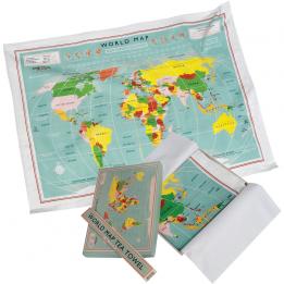 World Map Cotton Tea Towel In Gift Box