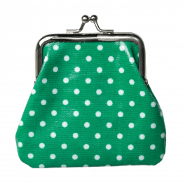 Green Spotty Oilcloth Coin Purse