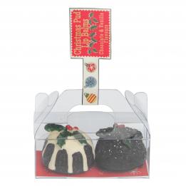 Set Of 2 Christmas Pudding Lip Balms