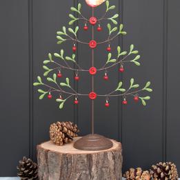 Mistletoe Christmas Tree With Robin