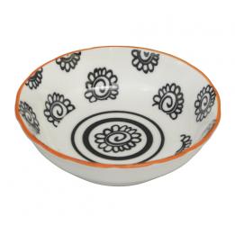 Japanese Dipping Bowl Black Flowers