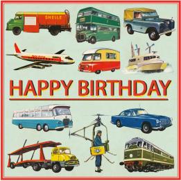 Vintage Transport Birthday Card