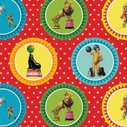 5 Sheets Of Circus Fun Wrapping Paper