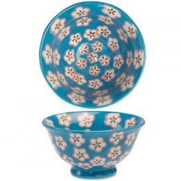 Blue Hand Painted Daisy Bowl