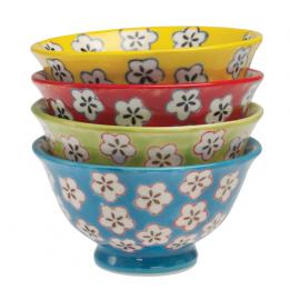 Green Hand Painted Daisy Bowl