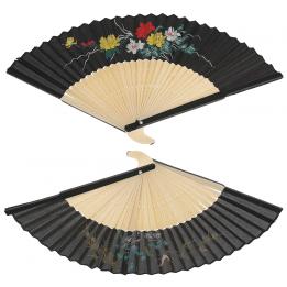 Black Chinese Bamboo Folding Fan