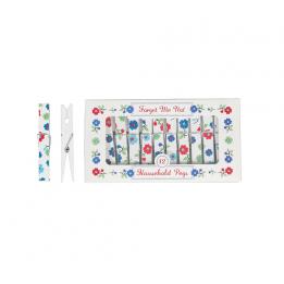 Set Of 12 Forget Me Not Clothes Pegs