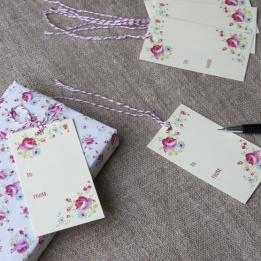 Set Of 6 La Petite Rose Gift Tags