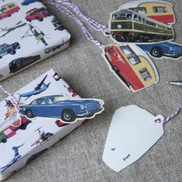 Set Of 6 Vintage Transport Gift Tags