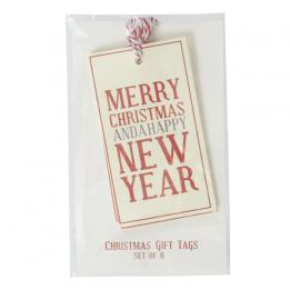 Set Of 6 Merry Christmas Gift Tags