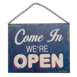 Open And Closed Metal Hanging Shop Door Sign