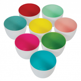 Set Of 8 Colour Pop Porcelain Tealight Holders