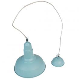 Small Utility Pendant Light Cameo Blue