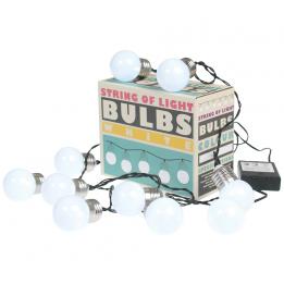 String Of 10 White Led Battery Bulb Lights