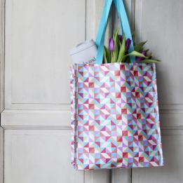 Multicolour Geometric Design Shopping Bag