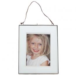 Glass Hanging Frame In Silver 25x20cm