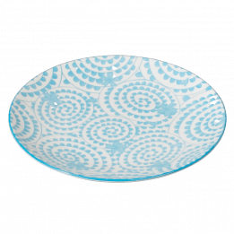 Japanese Side Plate Blue Swirls