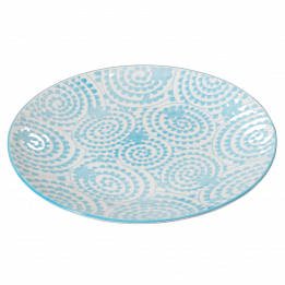 Japanese Dinner Plate Blue Swirls