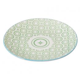Japanese Dinner Plate Green Circles