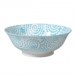 Japanese Salad Bowl Blue Swirls