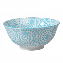 Large Japanese Bowl Blue Swirls