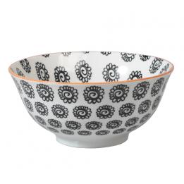 Large Japanese Bowl Black Flowers