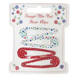 Set Of 4 Forget Me Not Hair Clips