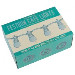 White Cafe Festoon Lights With European 2 Pin Plug